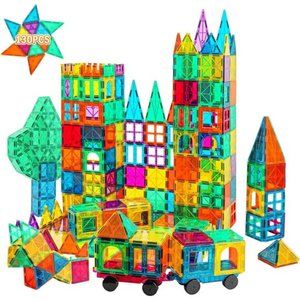 130PCS Magnetic Tiles Building Blocks, 3D Magnet Blocks Construction Playboards